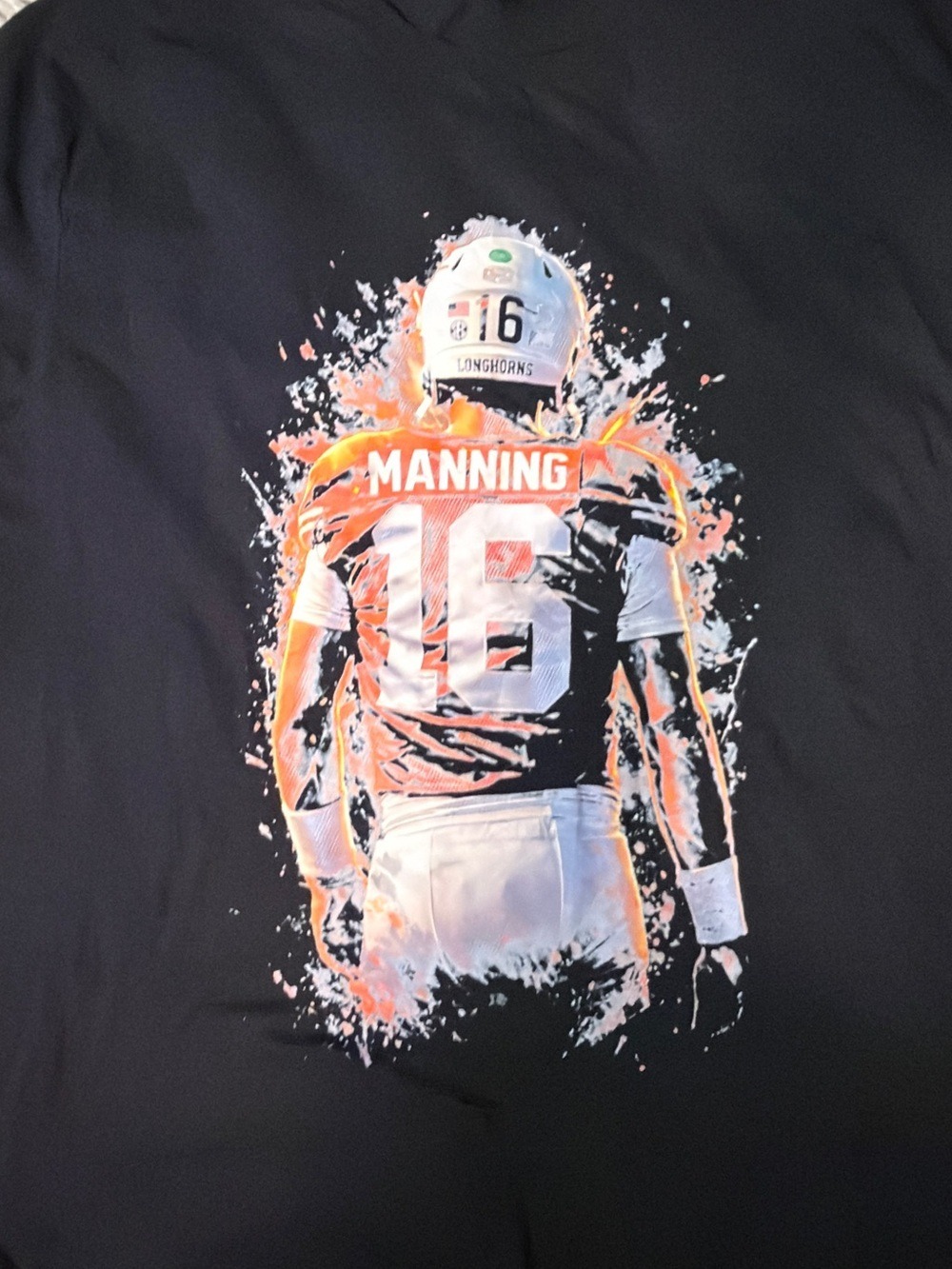Gildan Black Short-Sleeve Graphic Manning #16 Football Tee